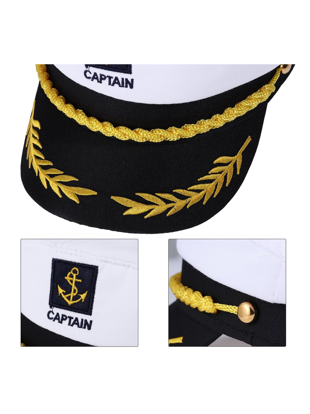 Adult Yacht Captain Hat White Sailor Hat for Women Men Yacht | White | Size OS